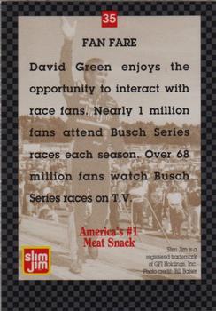 1994 Slim Jim David Green #35 David Green Back