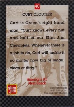 1994 Slim Jim David Green #40 Curt Cloutier / David Green Back