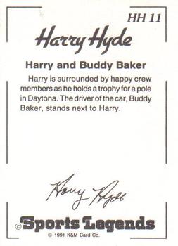 1991 K & M Sports Legends Harry Hyde #HH11 Harry Hyde / Buddy Baker Back