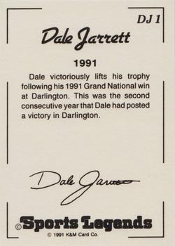 1991 K & M Sports Legends Dale Jarrett #DJ1 Dale Jarrett Back