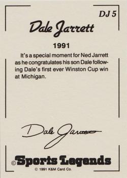 1991 K & M Sports Legends Dale Jarrett #DJ5 Dale Jarrett / Ned Jarrett Back