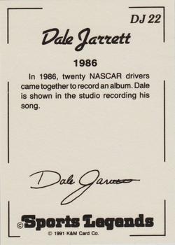 1991 K & M Sports Legends Dale Jarrett #DJ22 Dale Jarrett Back