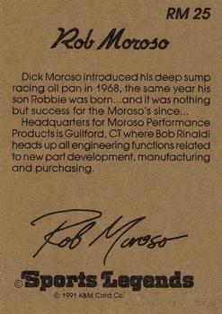 1991 K & M Sports Legends Rob Moroso #RM25 Rob Moroso's car Back