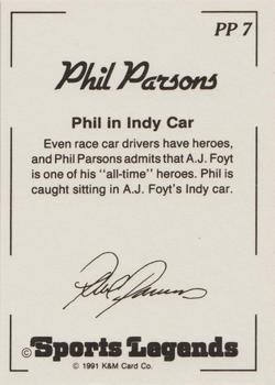 1991 K & M Sports Legends Phil Parsons #PP7 Phil Parsons Back