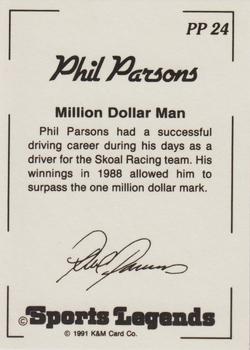 1991 K & M Sports Legends Phil Parsons #PP24 Phil Parsons Back