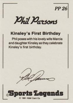 1991 K & M Sports Legends Phil Parsons #PP26 Phil Parsons Back