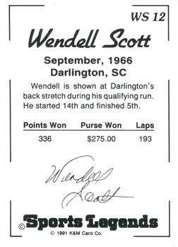 1991 K & M Sports Legends Wendell Scott #WS12 Wendell Scott's Car Back
