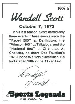 1991 K & M Sports Legends Wendell Scott #WS5 Wendell Scott Back