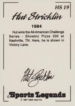 1991 K & M Sports Legends Hut Stricklin #HS19 Hut Stricklin Back