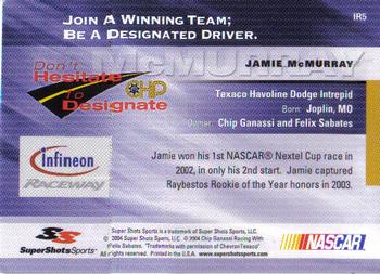 2004 Super Shots CHP Infineon Raceway #IR5 Jamie McMurray Back