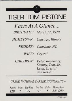 1991 If It's Racing Tiger Tom Pistone #1 Tom Pistone Back