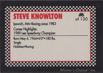 1991 Winner's Choice New England #6 Steve Knowlton Back