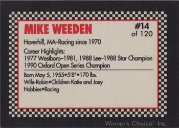 1991 Winner's Choice New England #14 Mike Weeden Back