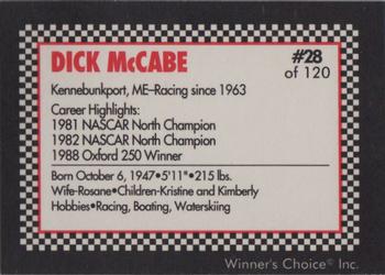 1991 Winner's Choice New England #28 Dick McCabe Back