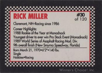 1991 Winner's Choice New England #30 Rick Miller Back