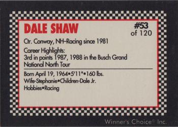 1991 Winner's Choice New England #53 Dale Shaw Back