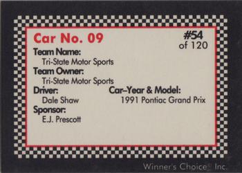 1991 Winner's Choice New England #54 Dale Shaw's Car Back