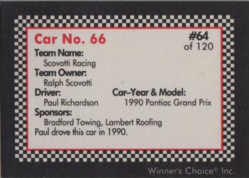 1991 Winner's Choice New England #64 Paul Richardson's Car Back