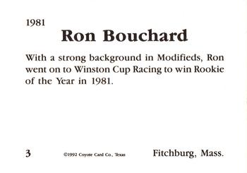 1992 Coyote Card Company Rookies #3 Ron Bouchard Back