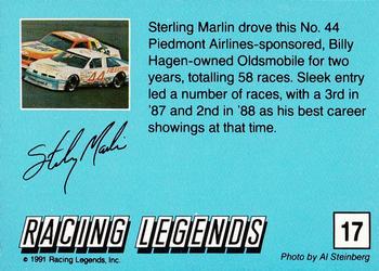1991 Racing Legends Sterling Marlin #17 Sterling Marlin's car Back