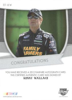 2012 Press Pass Fanfare - Autographs Red #FF-KW Kenny Wallace Back