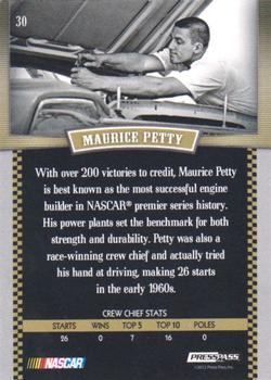 2012 Press Pass Legends - Red #30 Maurice Petty Back