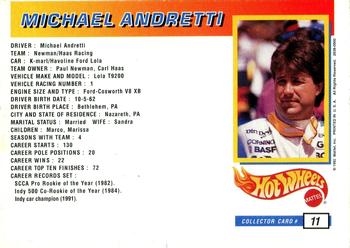 1992 Hot Wheels ProCircuit #11 Michael Andretti Back