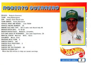 1992 Hot Wheels ProCircuit #9 Roberto Guerrero Back