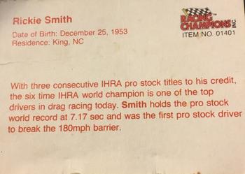 1989 Racing Champions Pro Stock #01401 Rickie Smith Back