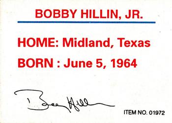 1989-92 Racing Champions Stock Car #01972 Bobby Hillin Jr. Back