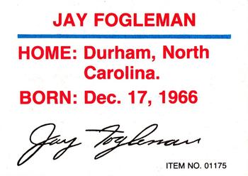 1989-92 Racing Champions Stock Car #01175 Jay Fogleman Back