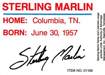 1989-92 Racing Champions Stock Car #01109 Sterling Marlin Back