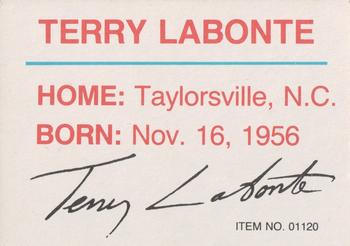 1989-92 Racing Champions Stock Car #01120 Terry Labonte Back