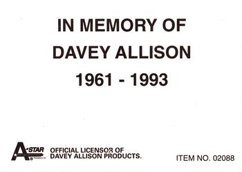 1993 Racing Champions Stock Car #02088 Davey Allison Back
