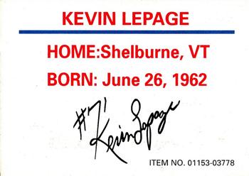 1995 Racing Champions Stock Car #01153-03778 Kevin Lepage Back