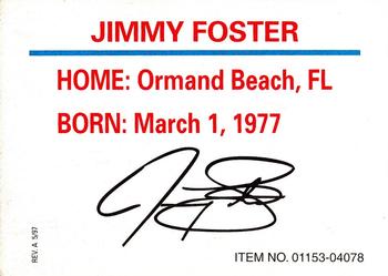 1997 Racing Champions Stock Car #01153-04078 Jimmy Foster Back