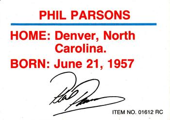1991-92 Racing Champions Exclusives #01612RC Phil Parsons Back