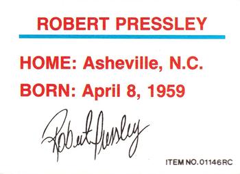 1991-92 Racing Champions Exclusives #01146RC Robert Pressley Back