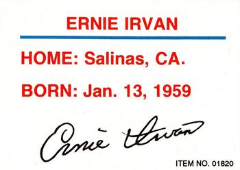 1993 Racing Champions Premier #01820 Ernie Irvan Back