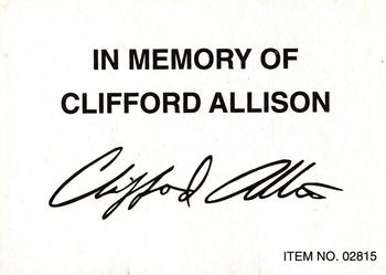 1994 Racing Champions Premier #02815 Clifford Allison Back
