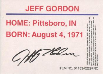 1994 Racing Champions Exclusives #01153-02297RC Jeff Gordon Back