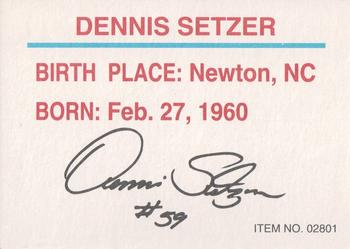 1994 Racing Champions Exclusives #02801 Dennis Setzer Back