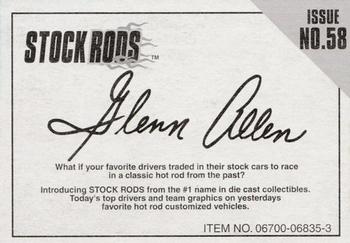 1998 Racing Champions Stock Rods #58 Glenn Allen Jr. Back