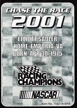 2001 Racing Champions Premier #758216-6HA Elliott Sadler Back