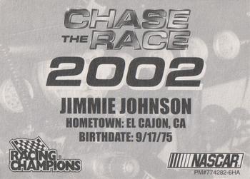 2002 Racing Champions Premier #774282-6HA Jimmie Johnson Back