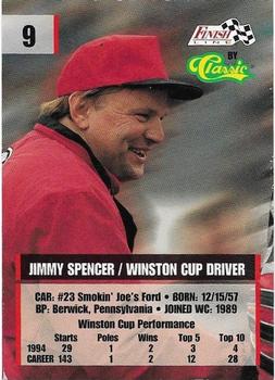 1995 Finish Line - Silver #9 Jimmy Spencer Back
