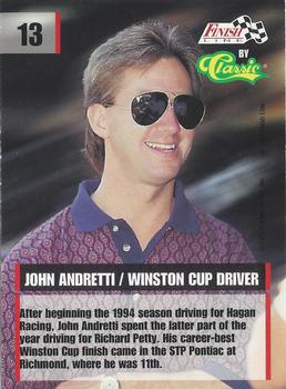 1995 Finish Line - Silver #13 John Andretti Back