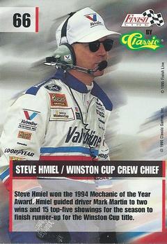 1995 Finish Line - Silver #66 Steve Hmiel Back