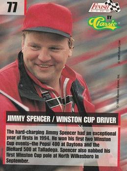 1995 Finish Line - Silver #77 Jimmy Spencer Back