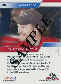2003 Press Pass Eclipse - Beckett Samples #30 Dale Earnhardt Jr. Back